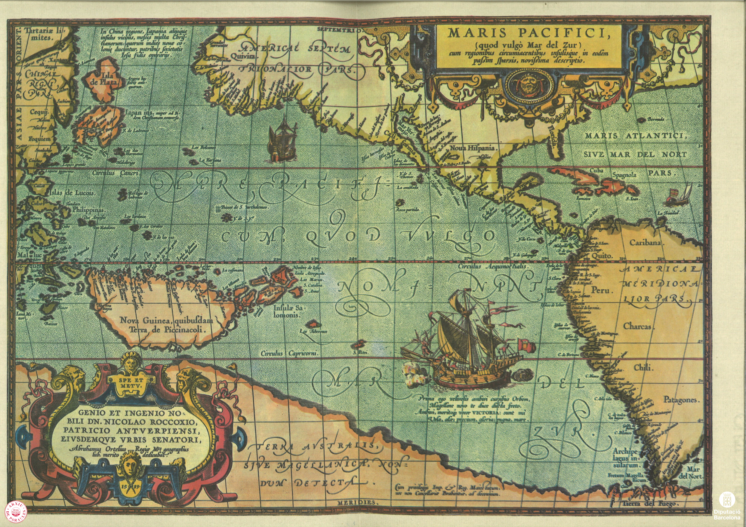 Reproducció d'un mapa de l'oceà Pacífic