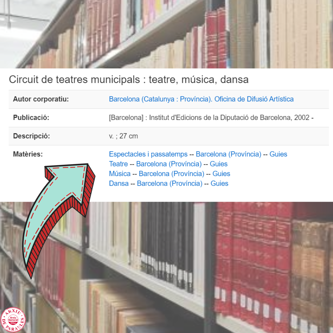 Captura de pantalla amb un exemple d'encapçalament de matèria
