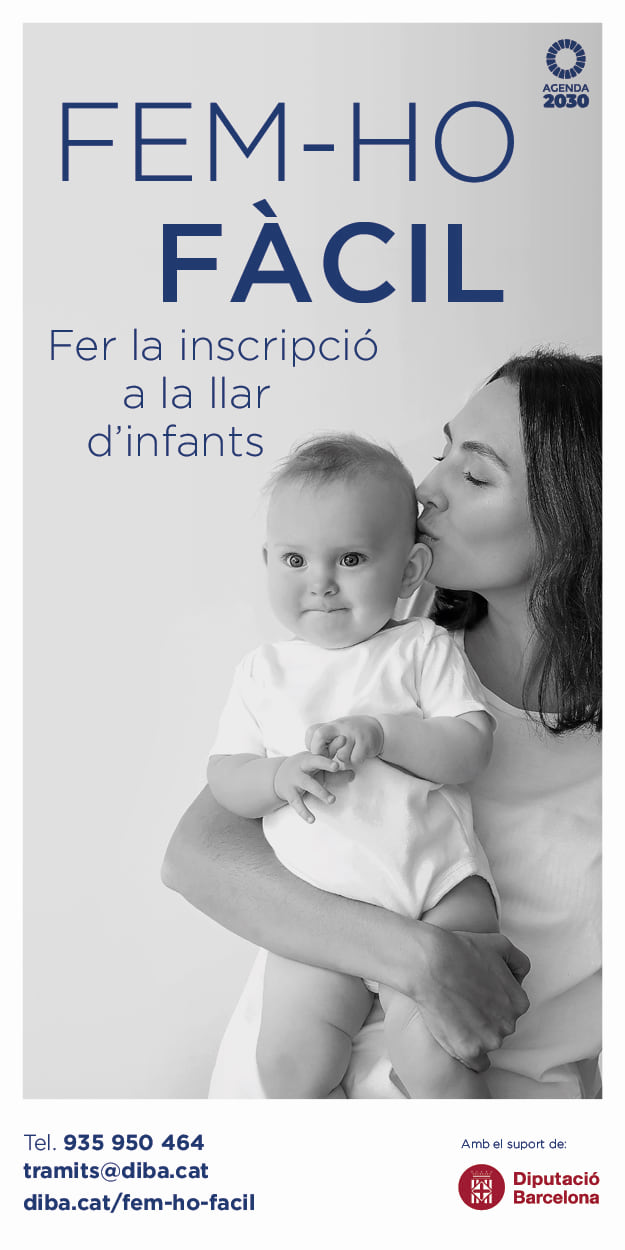 baner vertical inscripció a la llar d'infants