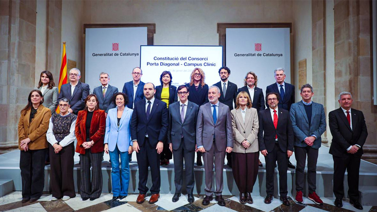 El consorci del futur Campus de Salut Clínic-UB s'ha constituït formalment al Palau de la Generalitat. Foto: Jordi Bedmar / Generalitat de Catalunya