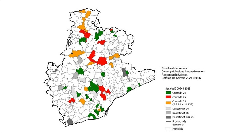 La Diputació de Barcelona ha subvencionat entre 2024 i 2025, amb gairebé 2,5 milions d’euros, 42 projectes de regeneració urbana. Foto: Diputació de Barcelona