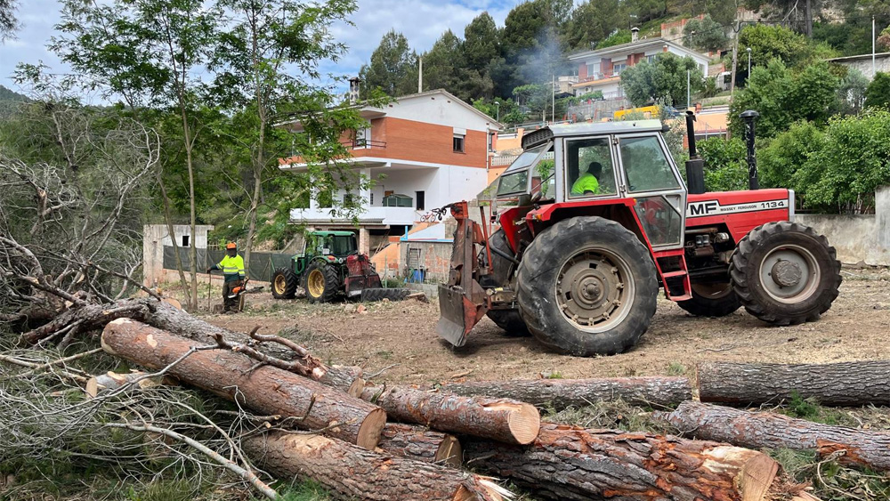 Actuacions per crear franges de protecció a l'entorn de la urbanització de Ca n'Armengol, a Corbera de Llobregat. Foto: Diputació de Barcelona