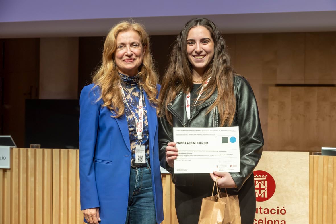 La guanyadora del Reconeixement al Treball Final de Grau ha estat Marina López Escuder