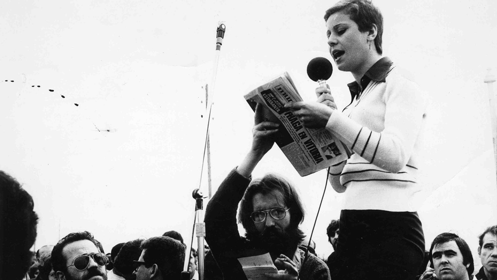 Assemblea de treballadors del tèxtil a Mataró, 1976