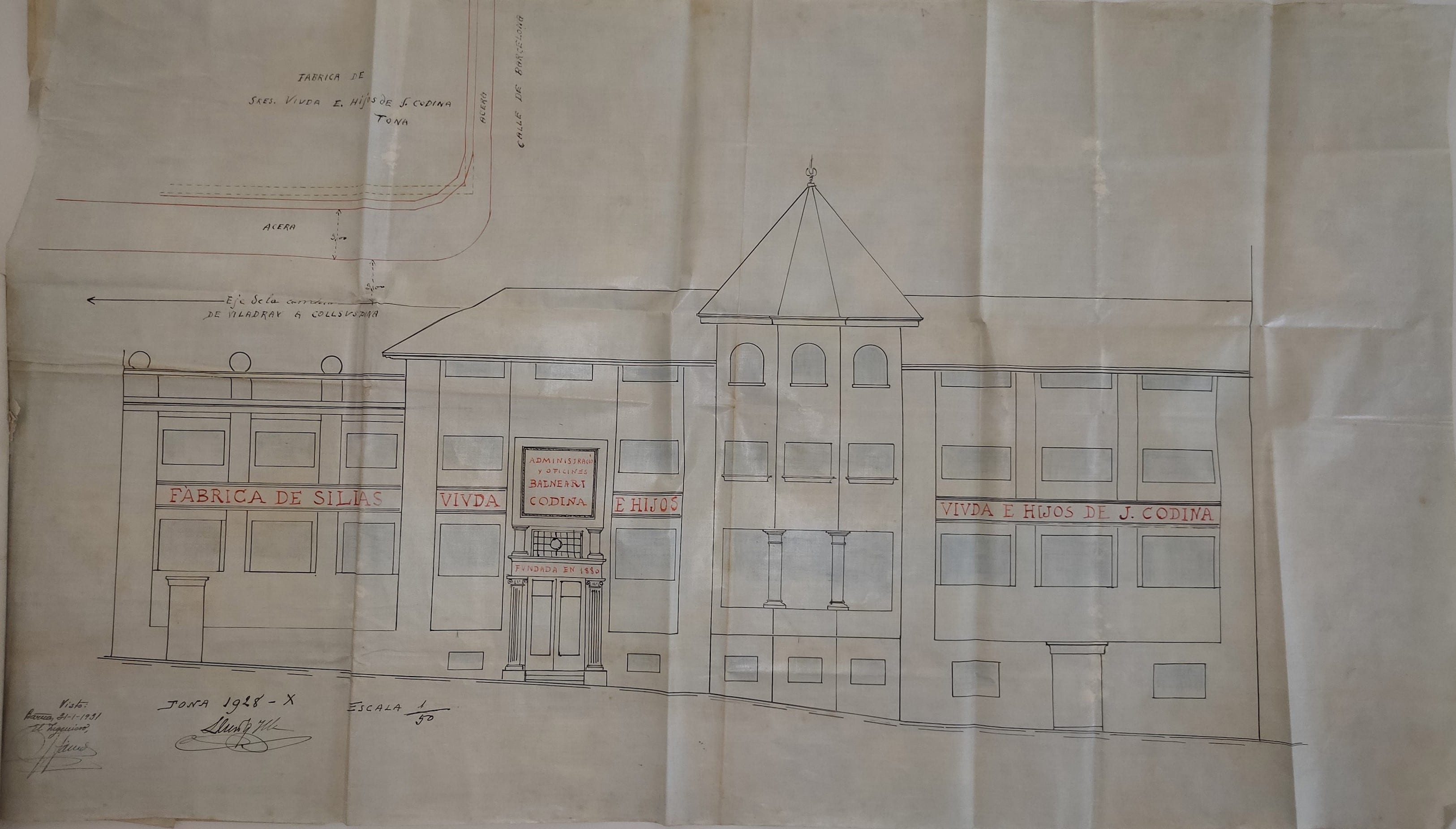 imatge Llicència d'obres particulars de la fàbrica de cadires, 1931, Tona. Arxiu Municipal de Tona.