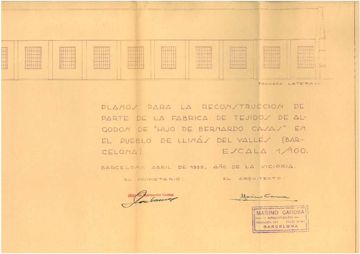 imatge Plànol per a la reconstrucció de Can Casas, 1939, Llinars del Vallès. Arxiu Municipal de Llinars del Vallès.
