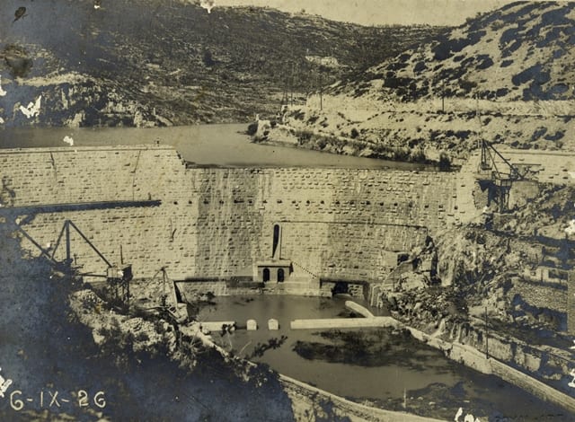 imatge Presa del pantà de Foix, 1926, Castellet i la Gornal. Arxiu Municipal de Castellet i la Gornal.