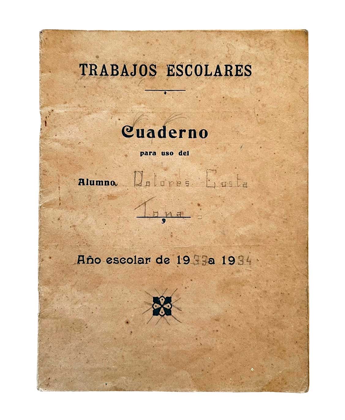 imatge Quadern escolar dels anys 1933-1934.