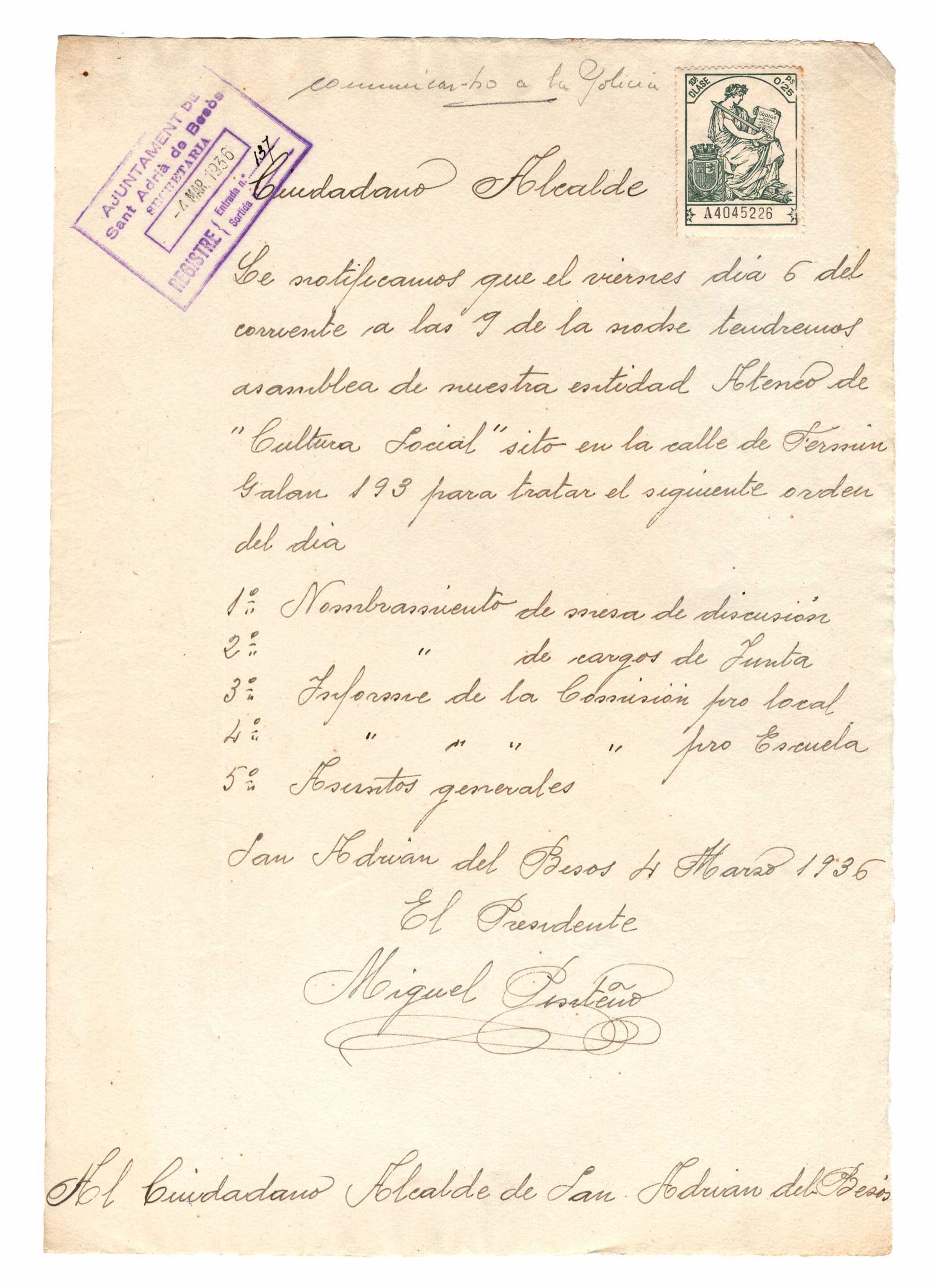 imatge Documents de l’Ateneo de Cultura Social.