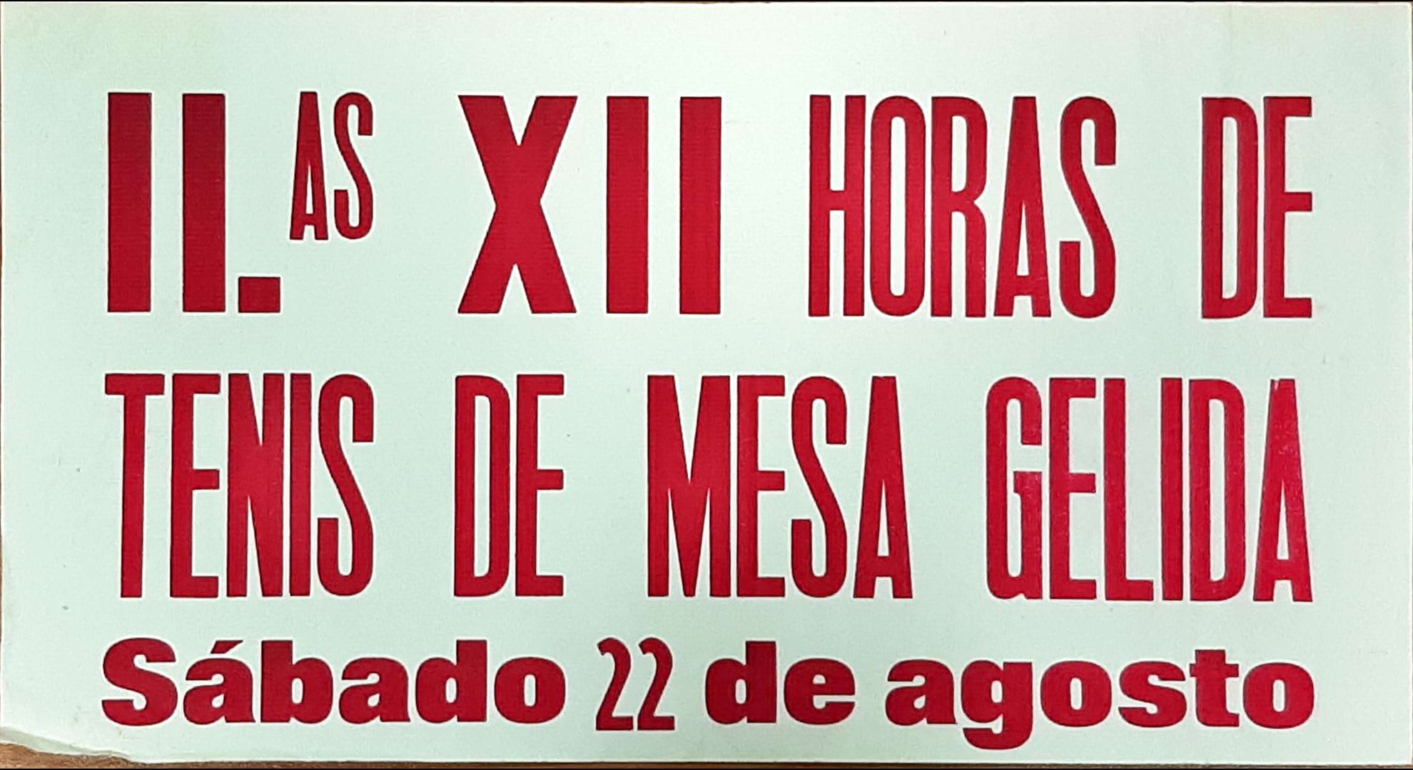 imatge Cartell de les XII hores de Tennis taula de Gelida, 1970, Gelida. Arxiu Municipal de Gelida.
