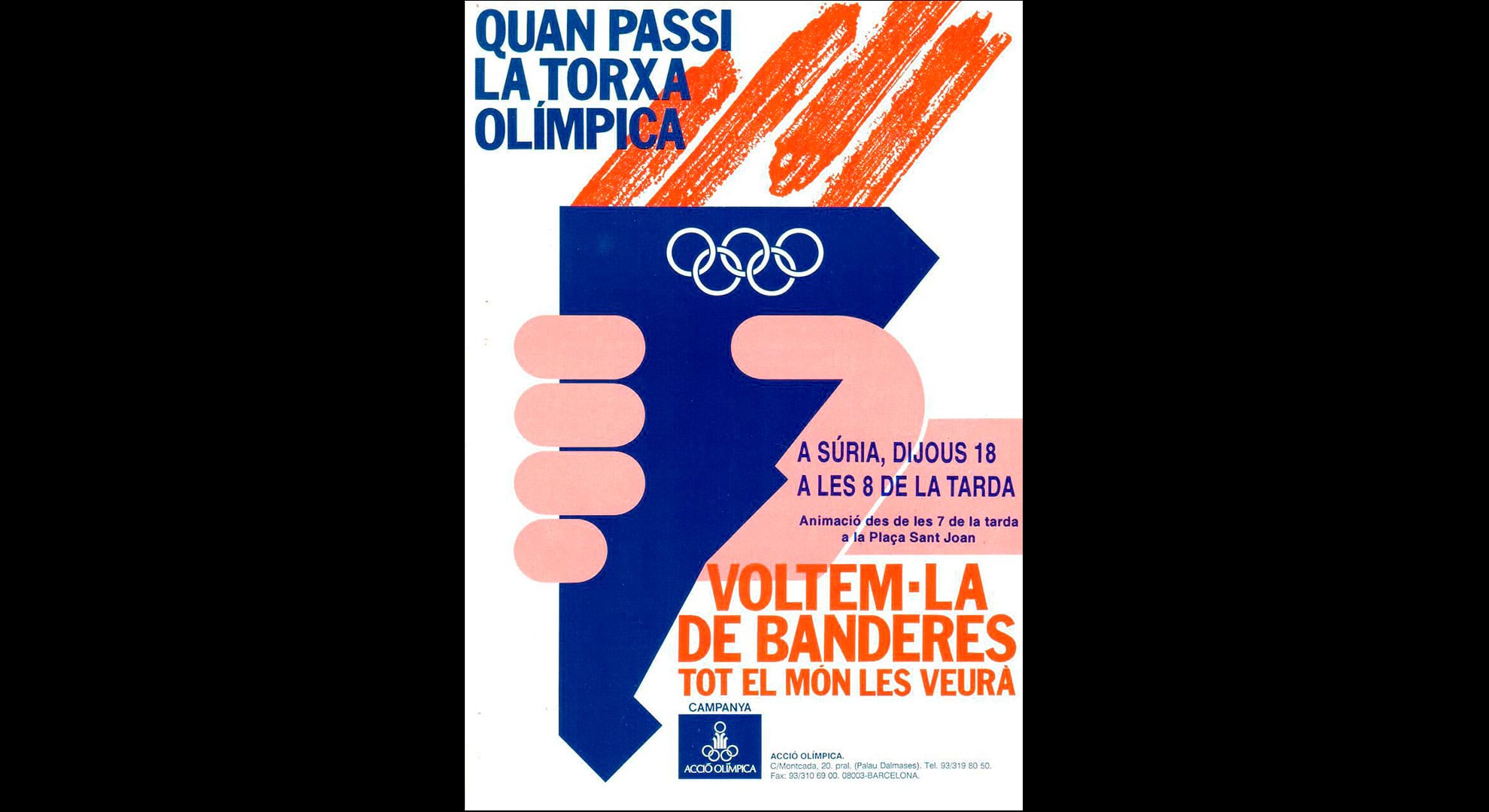 imatge Programa per posar banderes catalanes al pas de la torxa olímpica, 1992, Súria. Arxiu Municipal de Súria.