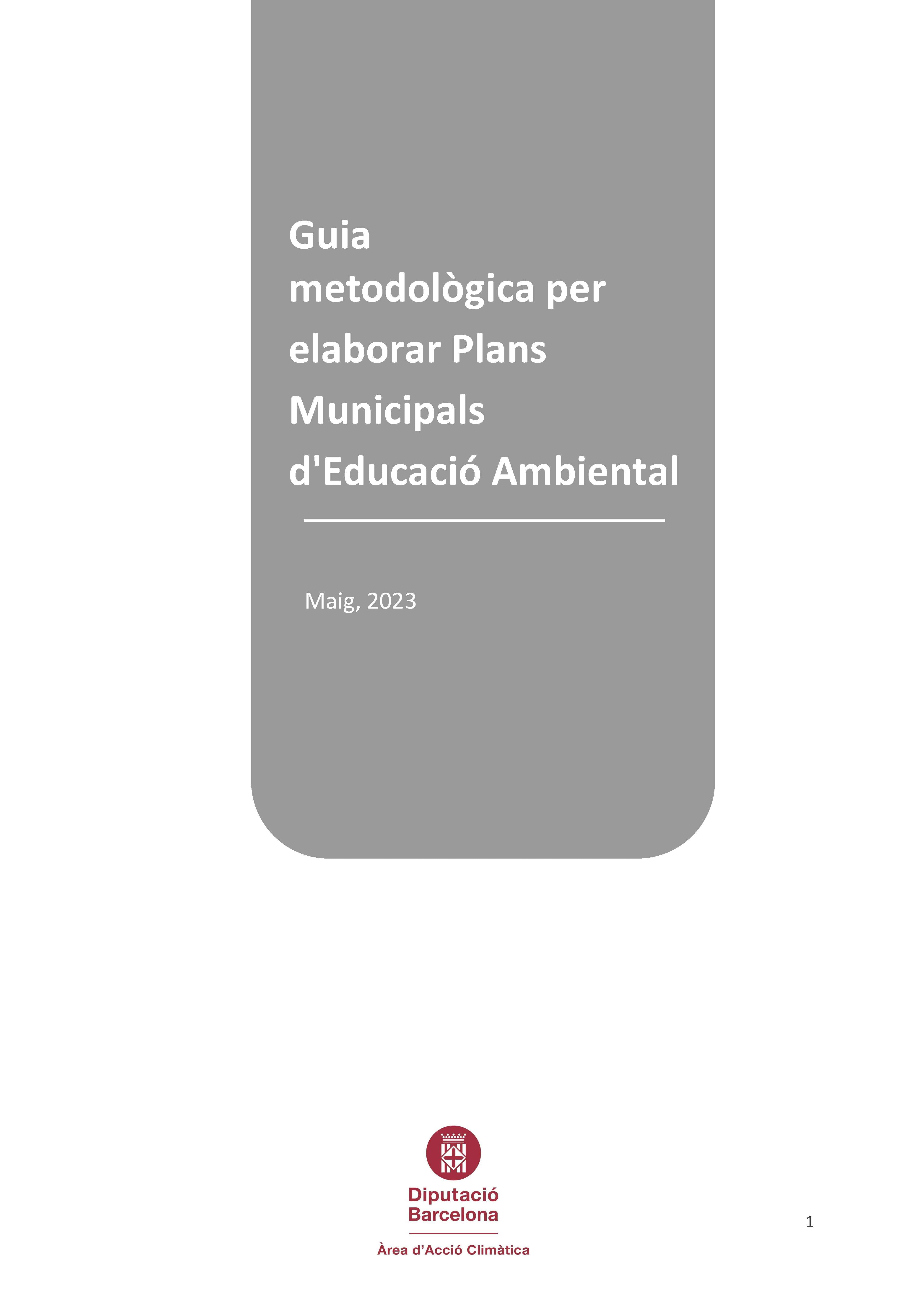 Coberta de la Guia metodològica per elaborar Plans i programes municipals d'educació ambiental