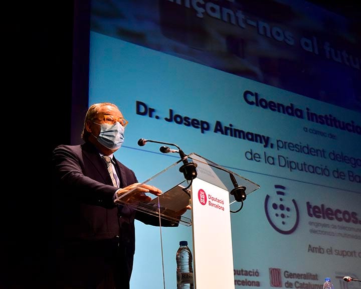 El diputat d’Innovació, Governs Locals i Cohesió Territorial de la Diputació de Barcelona, Josep Arimany, a l’acte de celebració de Sant Gabriel 2020 organitzat per Telecos.cat <br></br>Foto: Enginyers de Telecomunicació El diputat d’Innovació, Governs Locals i Cohesió Territorial de la Diputació de Barcelona, Josep Arimany, a l’acte de celebració de Sant Gabriel 2020 organitzat per Telecos.cat <br></br>Foto: Enginyers de Telecomunicació
