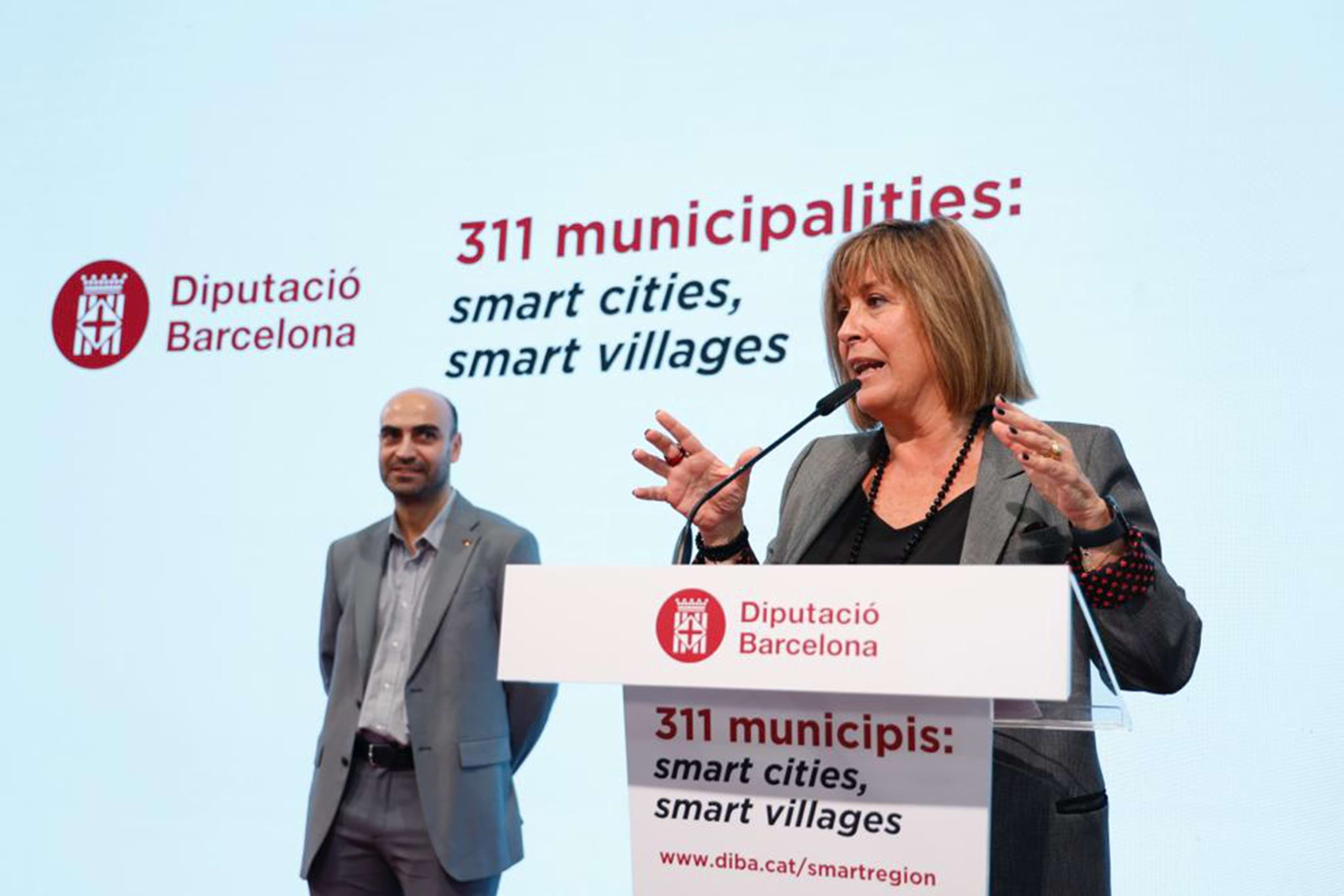 La presidenta Núria Marín i el diputat Marc Verdaguer, durant la recepció als alcaldes. Foto: Pau Fabregat / Diputació de Barcelona La presidenta Núria Marín i el diputat Marc Verdaguer, durant la recepció als alcaldes. Foto: Pau Fabregat / Diputació de Barcelona