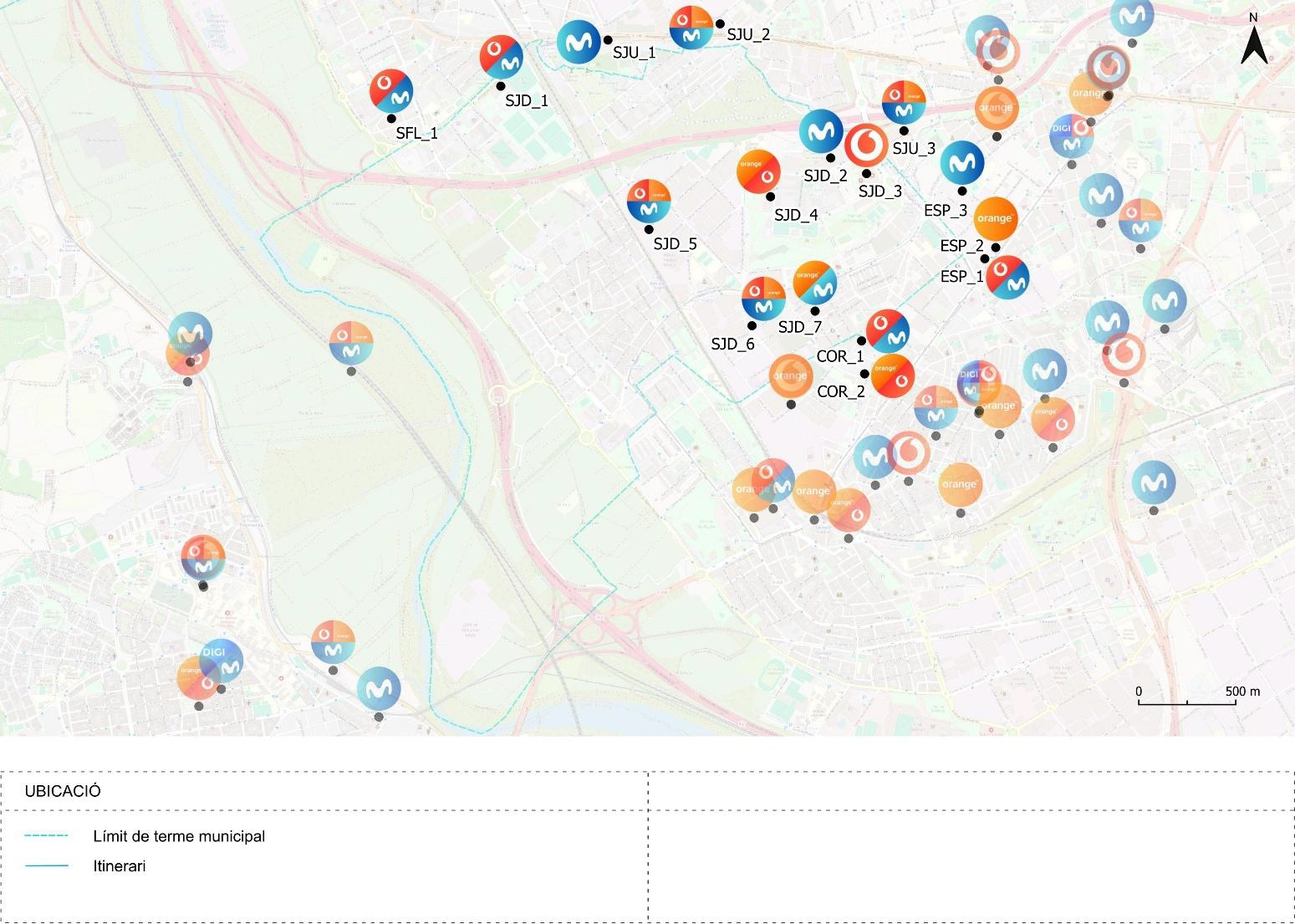 Infraestructures de telefonia mòbil a Sant Joan Despí. Imatge: Diputació de Barcelona Infraestructures de telefonia mòbil a Sant Joan Despí. Imatge: Diputació de Barcelona