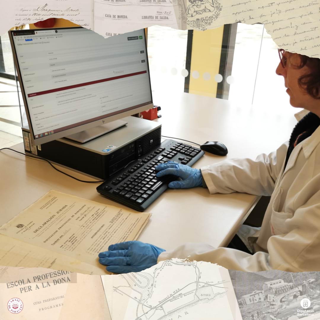 Imatge d'arxivera fent tasques de descripció