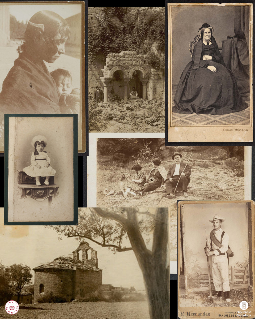 Fotomuntatge amb exemples de revelat per ennegriment directe