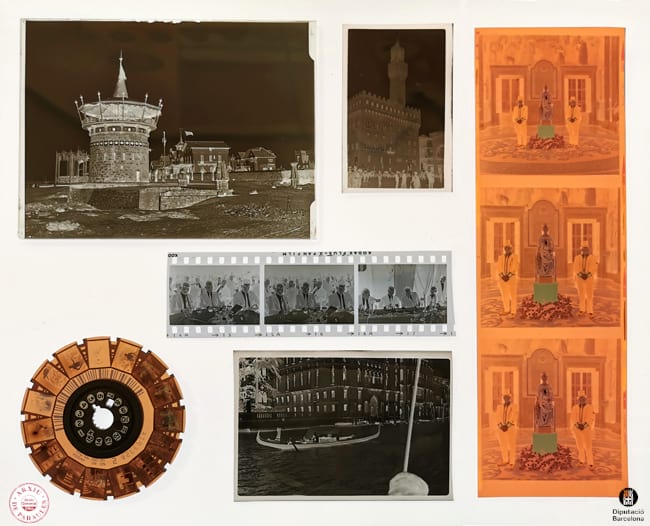 Imatge que mostra una composició de diferents fotografies de negatius fotogràfic