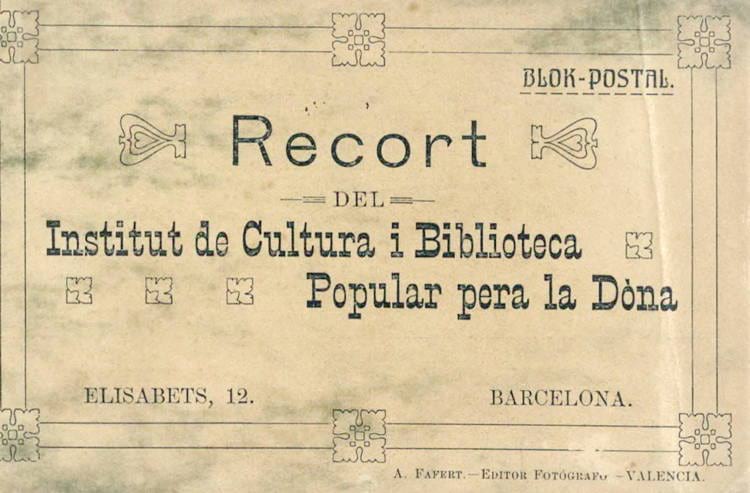 Record de l’Institut de Cultura i Biblioteca Popular de la Dona, c. 1912. Fons: Institut de Cultura i Biblioteca Popular de la Dona. (CAT AGDB 1)